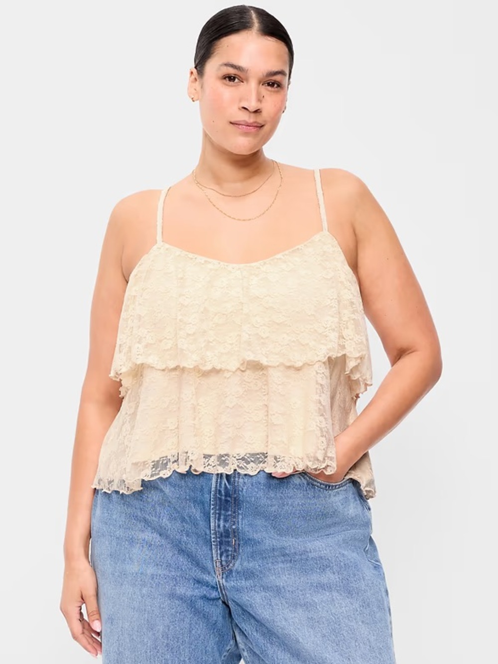 Old Navy Lace Tiered Camisole - Cream